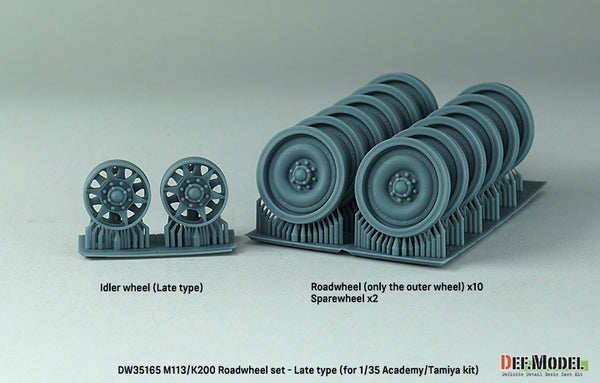DEF Models 1/35 scale M113A1 Roadwheel outside parts w/ Idler wheels (for Tamiya/Academy 1/35 kit)- 3D printed