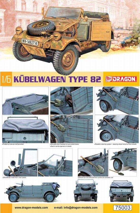 Dragon 1/6 WW2 German Kubelwagen Type 82