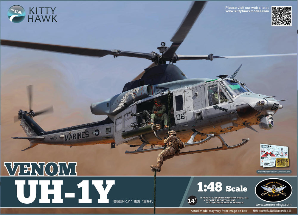 Kitty Hawk 1/48 Scale UH-1Y Venom Helicopter Model Kit