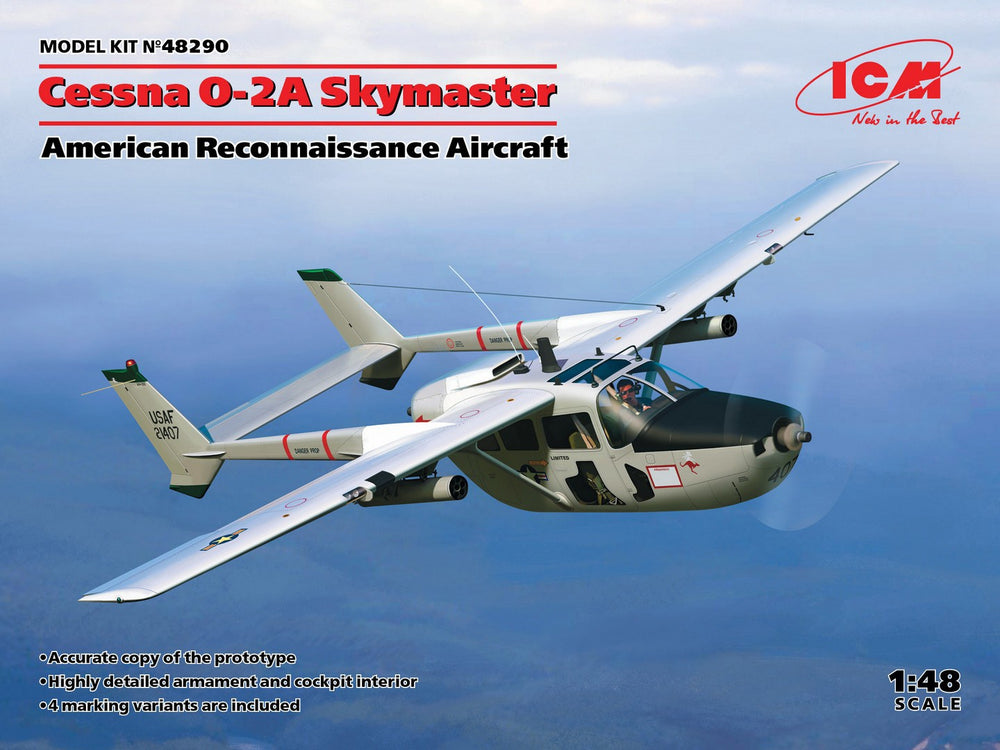 ICM 1/48 Cessna O-2A Skymaster, American Reconnaissance Aircraft (100% new molds)