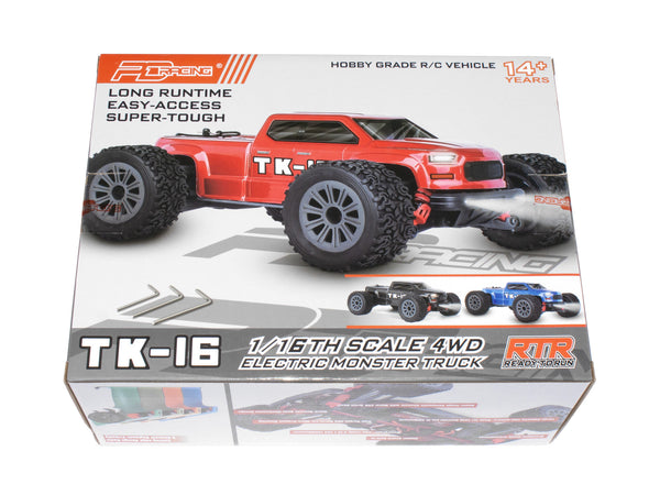 PD RACING 1:16 RTR TK-16 Brushed RC Truck (Black) 1:16