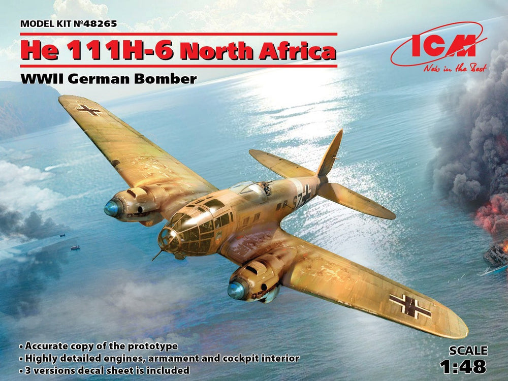 ICM 1/48 WW2 He 111H-6 North Africa, WWII German Bomber