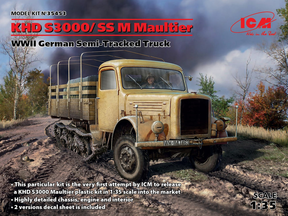 ICM 1/35 WW2 KHD S3000/SS M Maultier, WWII German Semi-Tracked Truck