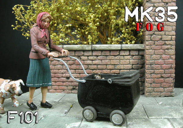 MK35 FoG models 1/35 Scale Woman pushing a pram stroller