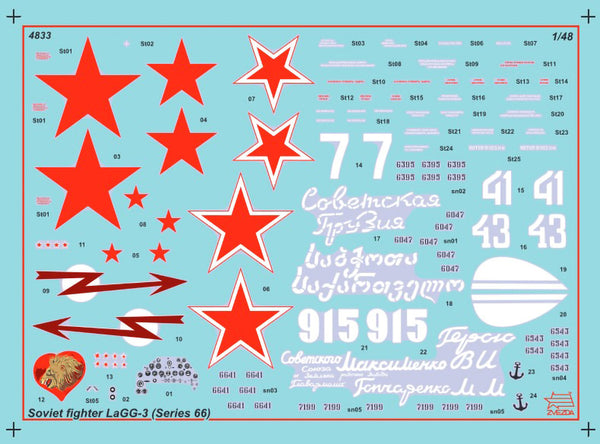 Zvezda 1/48 Scale WW2 Russian LaGG-3 Soviet Fighter aircraft model kit