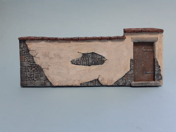 1/35 Scale Tile Topped Park Wall with Door. Diorama Accessory