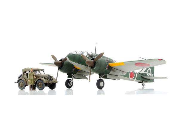 Tamiya 1/48 WW2 IJN Mitsubishi Ki-46 III Type 100 & 4x4 Kurogane Set 1:48 Model Kit