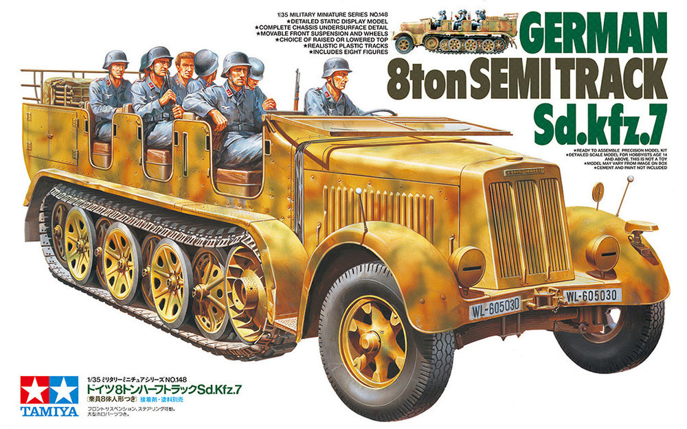 Tamiya 1/35 Scale WW2 German Sd.Kfz.7 8 ton Semi track with crew