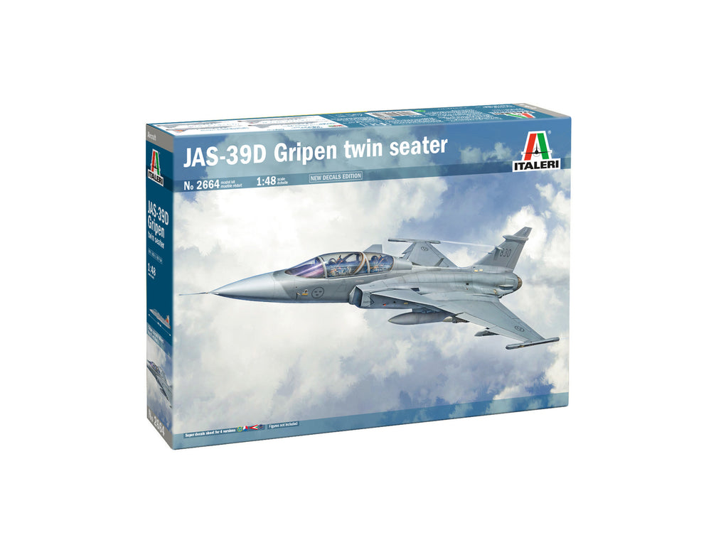 Italeri 1/48 Scale SAAB JAS 39 Gripen Twin Seater jet aircraft model kit