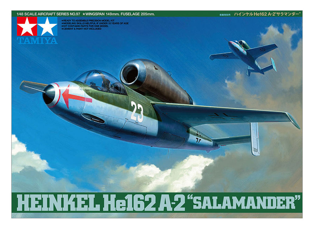 TAMIYA 1/48 Scale AIRCRAFT WW2 German HEINKEL HE 162 A-2 SALAMANDER