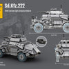 Build Army Brick building model WW2 GERMAN Sd. Kfz. 222 Armoured Vehicle