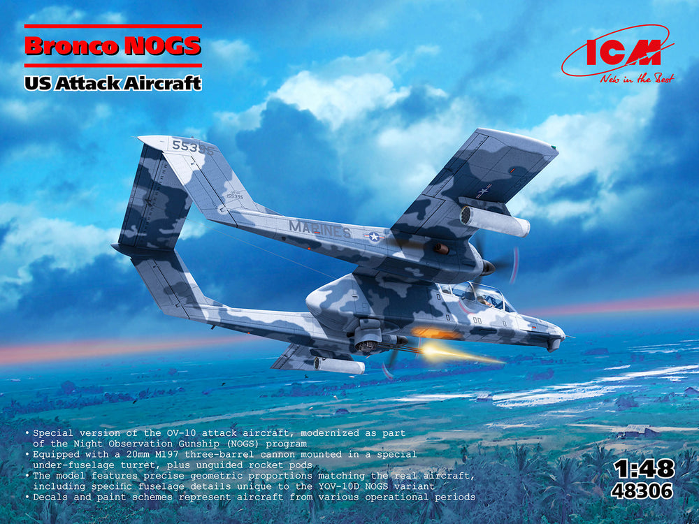 ICM AIRCRAFT 1:48 Bronco OV-10 NOGS, U.S. Attack Aircraft