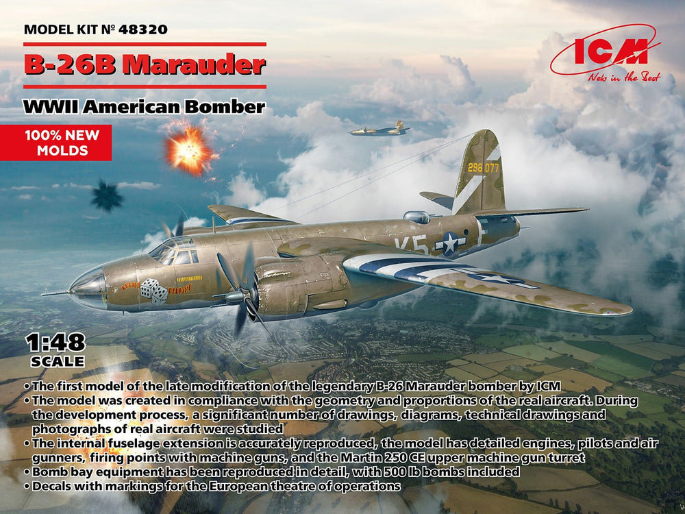 ICM 1/48 Martin B-26B Marauder. WWII American Bomber