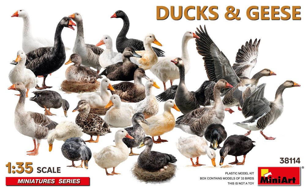 Miniart 1/35 scale DUCKS & GEESE farm animal diorama accessory
