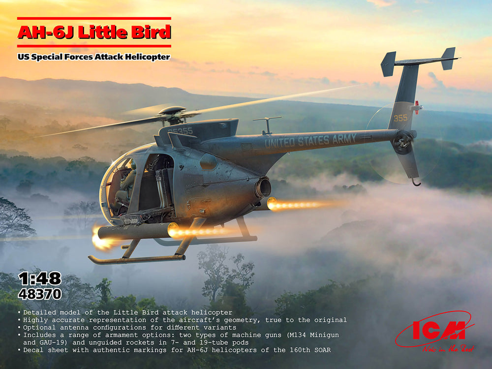 ICM 1/48 scale AH-6J Little Bird, U.S Special Forces Attack Helicopter