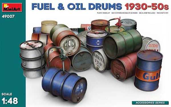 Miniart 1/48 WW2 FUEL & OIL DRUMS 1930-50s