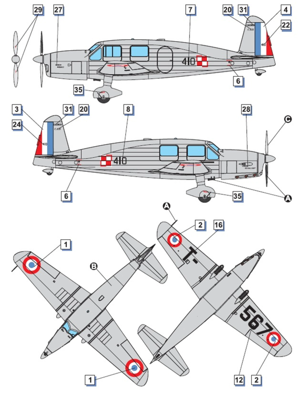 Dora Wings 1/48 Scale DORDW48030 Caudron C.635 Simoun