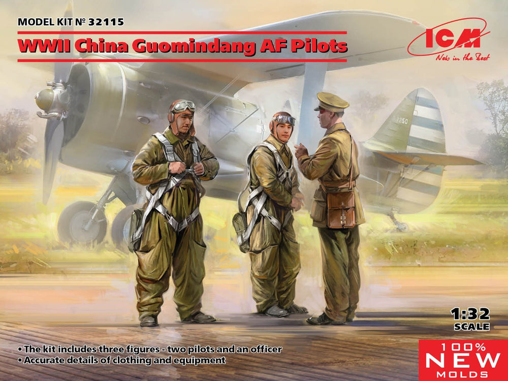 ICM 1/32 WWII China Guomindang AF Pilots 3 Figures