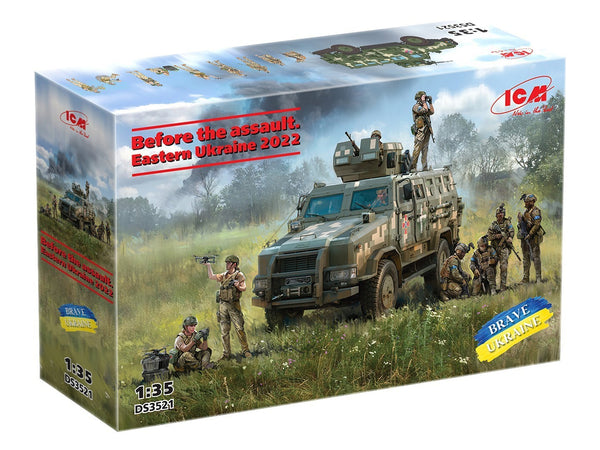 ICM 1/35 Before The Assault, Eastern Ukraine 2022 (Kozak-2 & 6 Figures)