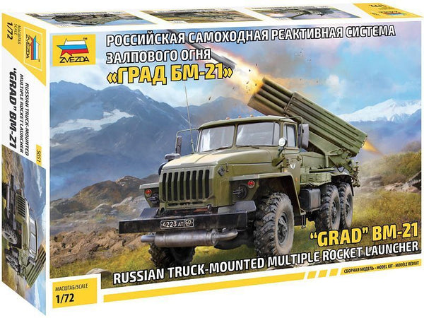 Zvezda 1/72 Scale Russian BM-21 Grad 1 Rocket Launcher model kit
