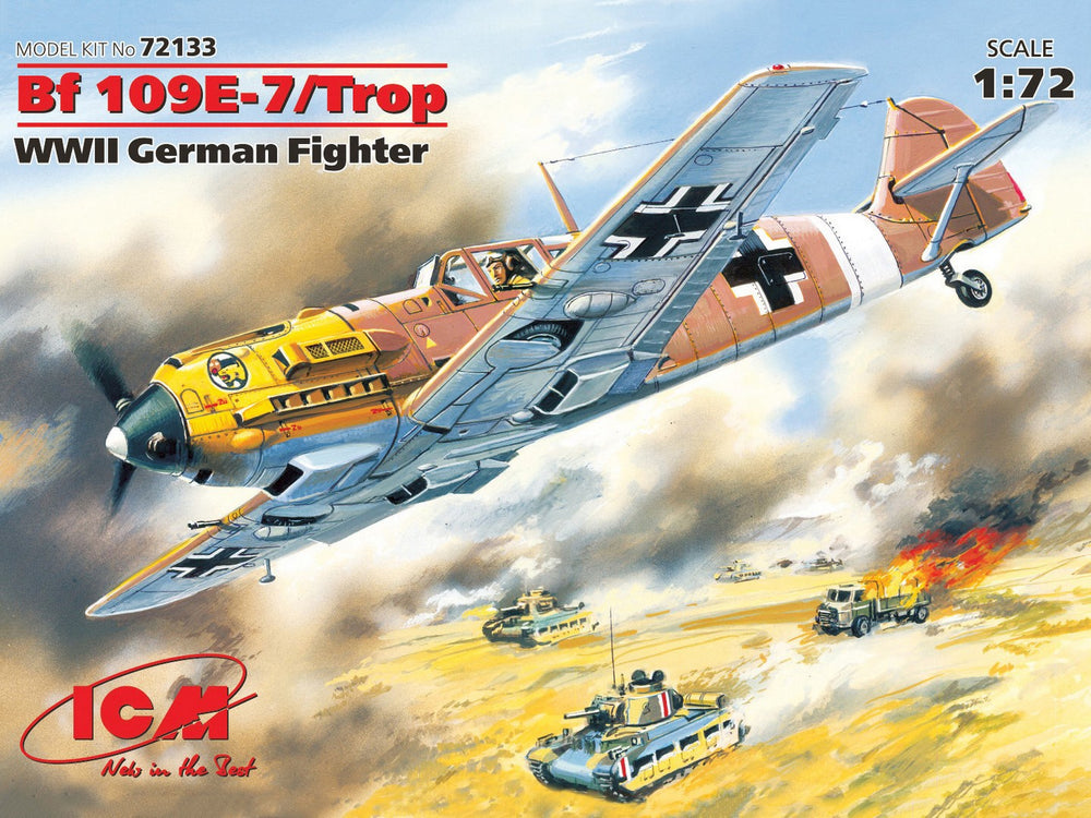 ICM 1/72 Messerschmitt Bf 109E-7/Trop, WWII German Fighter