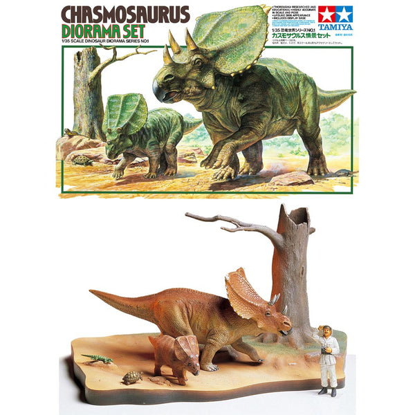 TAMIYA 1/35 scale DINOSAURS CHASMOSAURUS DIORAMA model kit