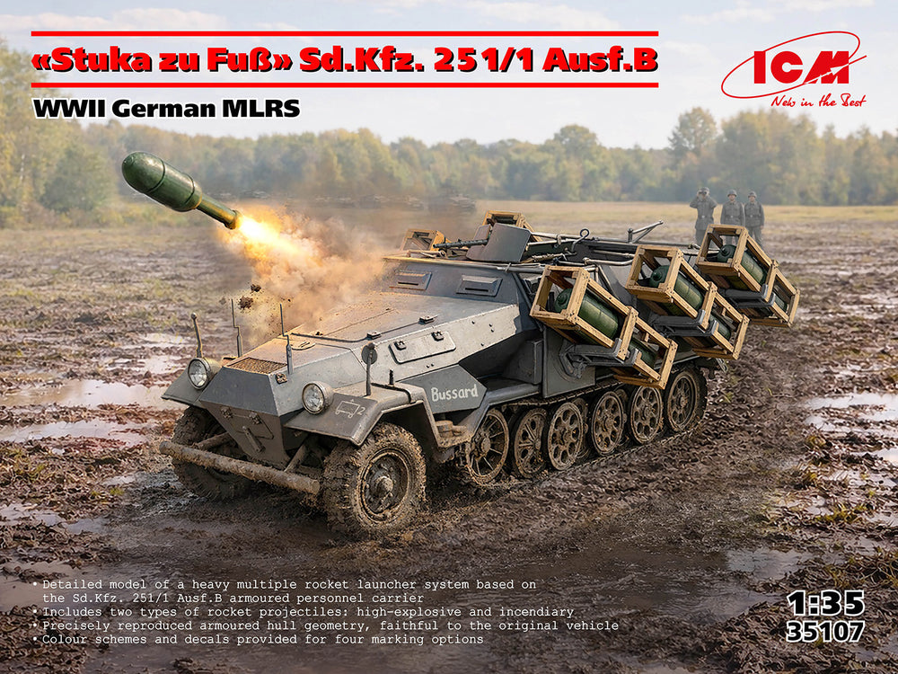ICM 1/35 WW2 German 'Stuka zu Fuß' Sd.Kfz. 251/1 Ausf.B MLRS