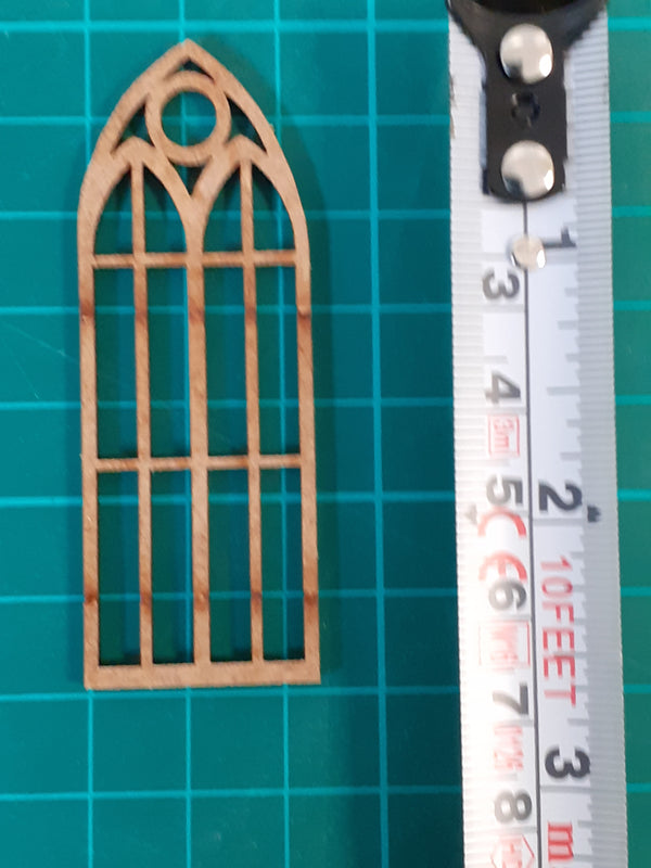 1/35 scale laser cut wooden Small Church windows (4 pcs)