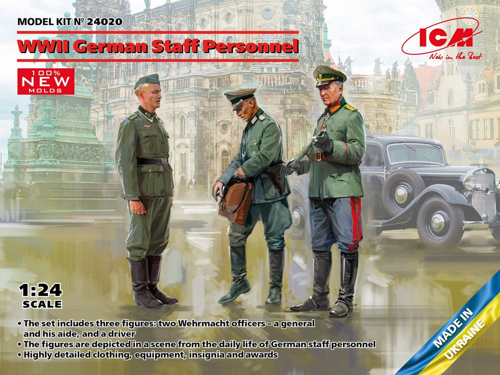 ICM 1/24 WWII German Staff Personnel 3 Figures