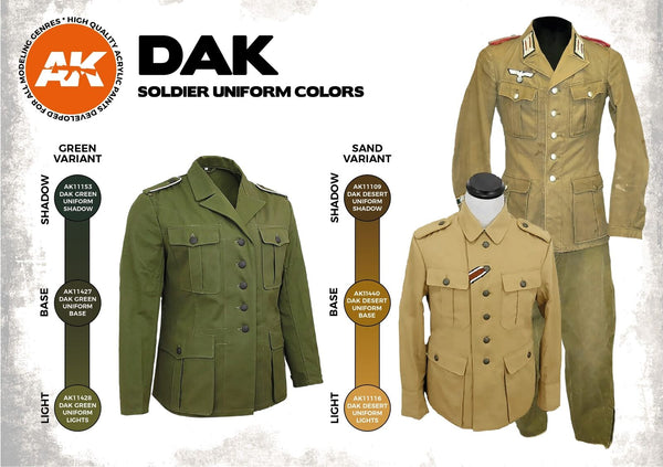 AK Interactive GEN 3 - DAK SOLDIER UNIFORM COLORS 3G PAINT SET
