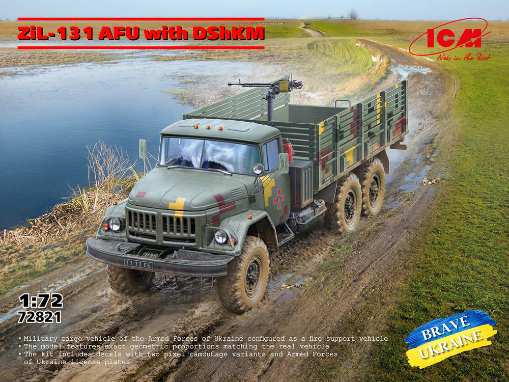 ICM VEHICLES 1:72 ZiL-131 AFU Truck with DShKM