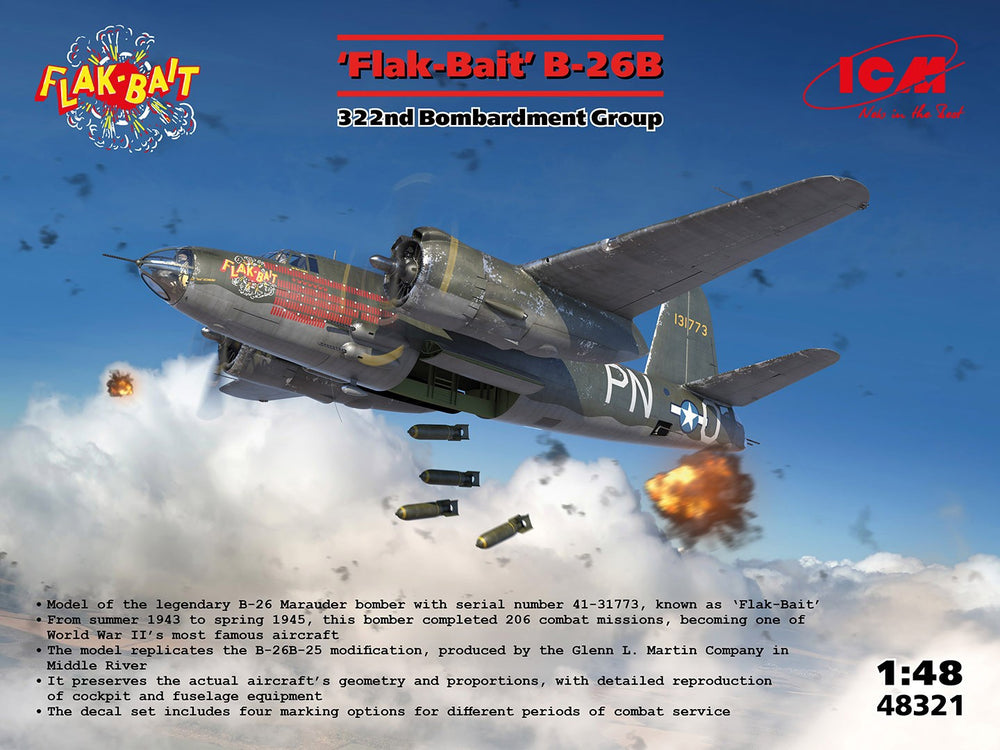 ICM 1/48 B-26B Marauder 'Flak Bait' Bomber, 322nd Bombardment Group