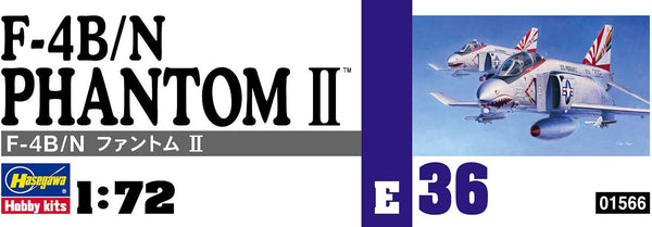 Hasegawa 1/72 F-4B/N Phantom II U.S Navy Carrier Fighter Model Kit