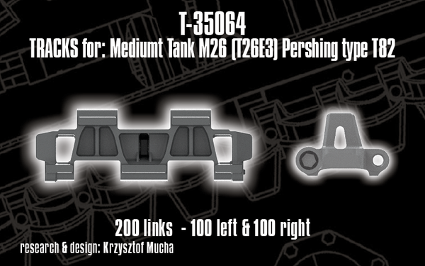 Quick Tracks 1/35 scale WW2 track upgrade U.S. Medium Tank M26 (T26E3) Pershing, type T82