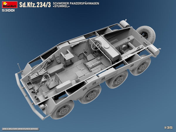 Miniart 1/35 WW2 German Sd.Kfz.234/3 Schwerer Panzerspahwagen Stummel # 53001