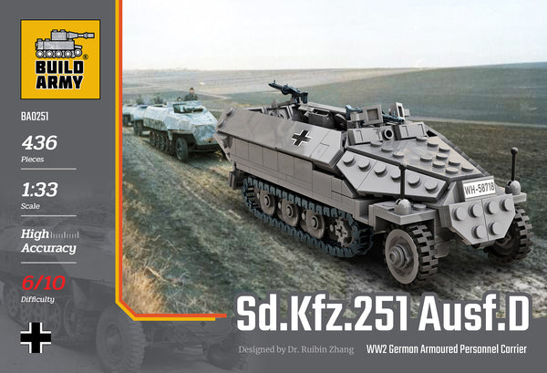 Build Army Brick building model WW2 GERMAN Sd. Kfz. 251 Ausf.D