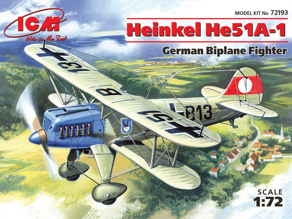 ICM 1/72 WW2 Heinkel He 51A-1, German Biplane Fighter