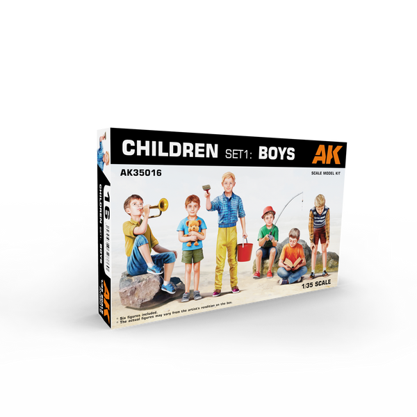 AK Interactive 1/35 Scale plastic figure kit Children SET 1: Boys. 