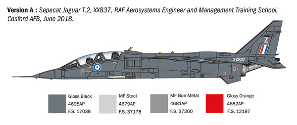 Italeri 1/72nd scale model kit Jaguar T.2 RAF Trainer.