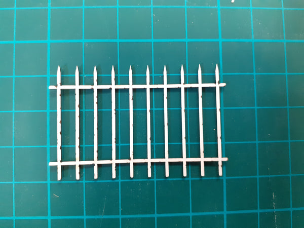 135 scale Laser cut railings - 50mm long 32mm high