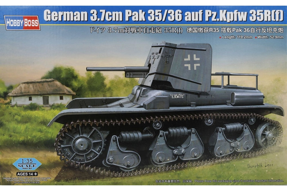 Hobbyboss 1/35 scale WW2 German 3.7cm Pak 35/36 auf Pz.Kpfw 35R(f),