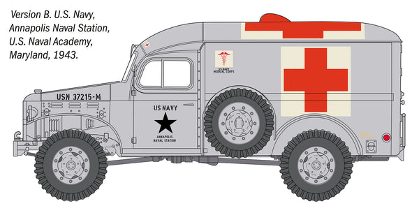 Italeri 1/35 scale MILITARY WW2 US Dodge WC54 Ambulance model kit