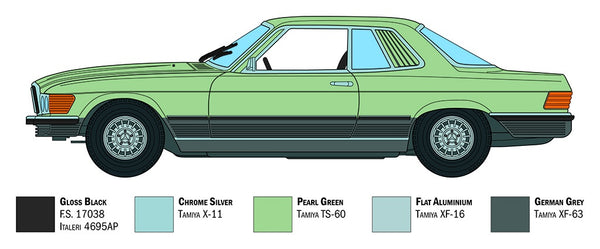 Italeri 1/24 scale Mercedes 500 SLC car model kit