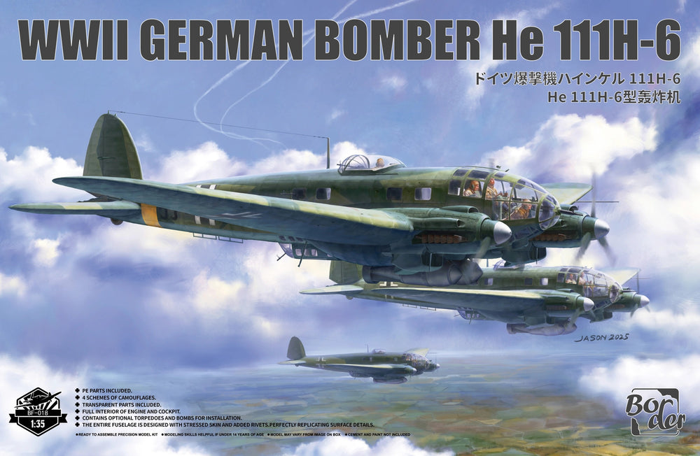 Border Models 1/35 Scale WW2 German Heinkel He111 H-6 bomber plane mod ...