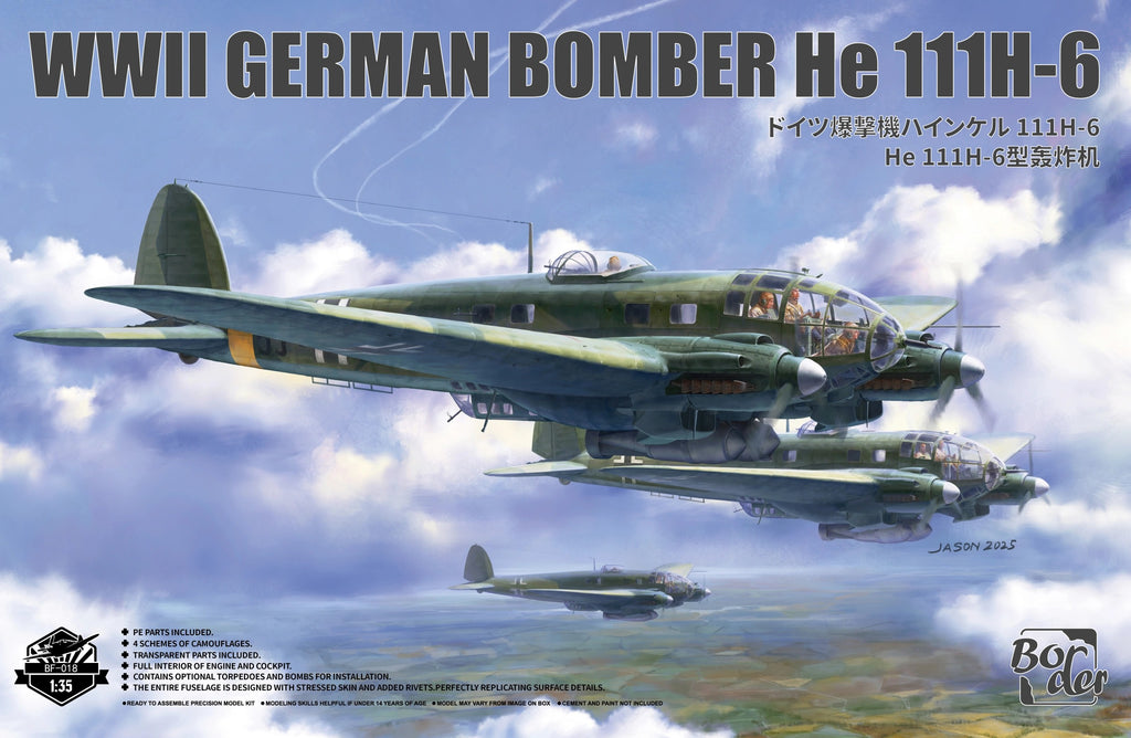 Border Models 1/35 Scale WW2 German Heinkel He111 H-6 bomber plane mod ...