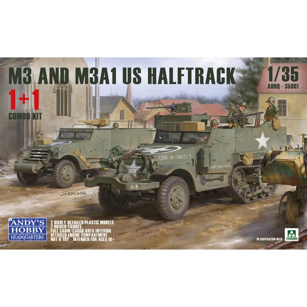 Andys Hobbies 1/35 scale WW2 M3 / M3A1 U.S. WWII Halftrack DOUBLE COMBO