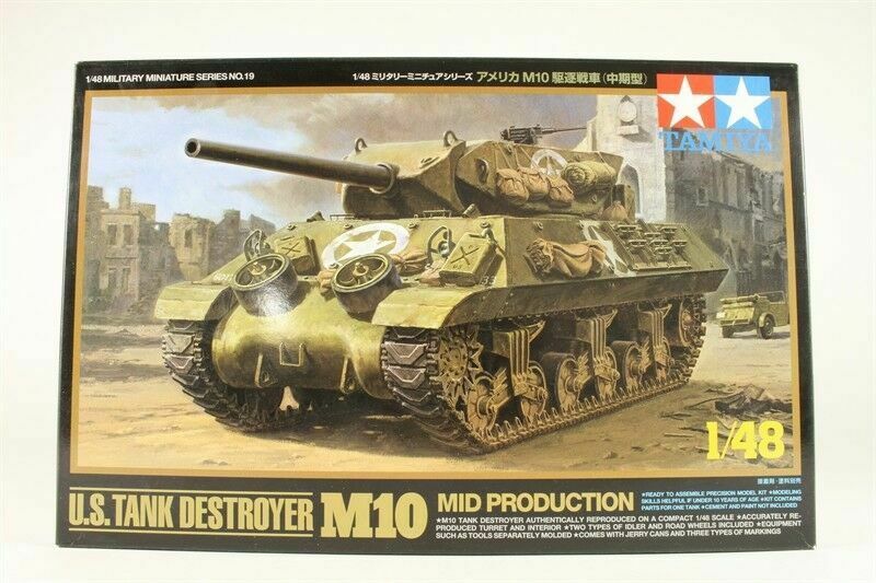 Tamiya 1/48 scale WW2 American US M10 Mid Production tank model kit