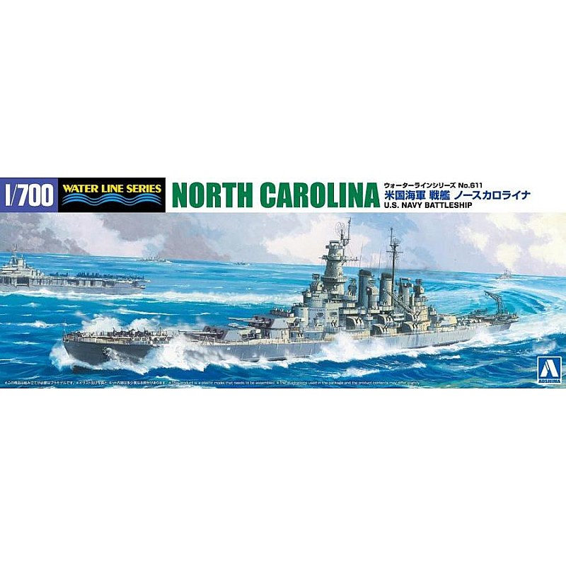 Aoshima 1/700 scale WW2 USN Battleship North Carolina