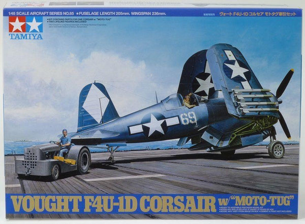 TAMIYA 1/48 Scale AIRCRAFT WW2 USN VOUGHT F4U-1D CORSAIR WITH MOTO TUG