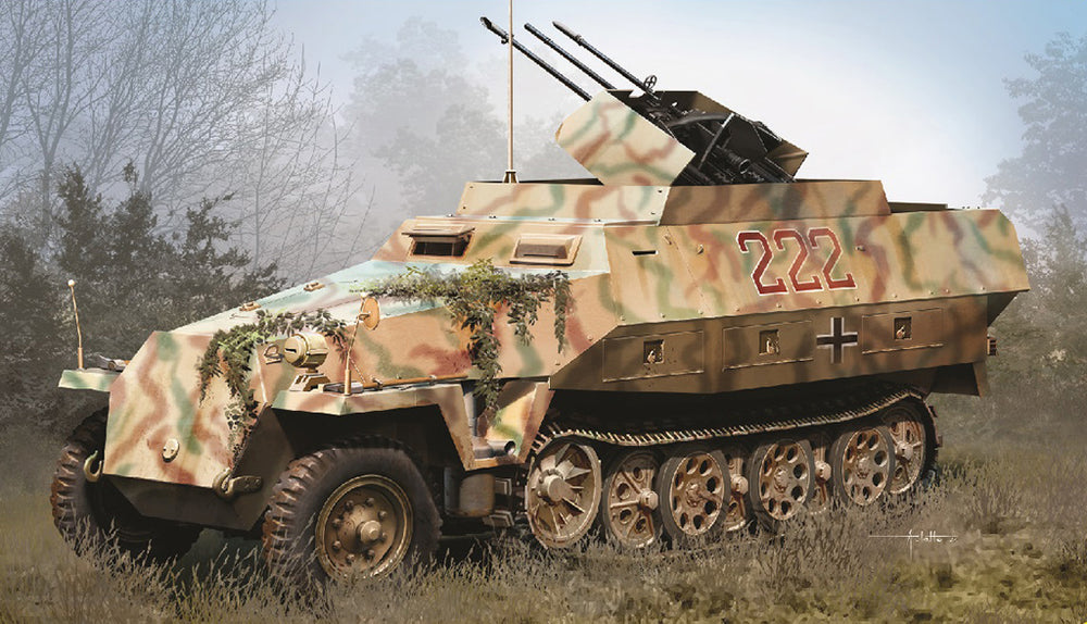 DRAGON 1/35 WW2 German Sd.Kfz.251/21 Ausf.D Drilling tank model kit